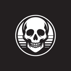Skull icon silhouette vector illustration 