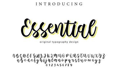 Essential Font Stylish brush painted an uppercase vector letters, alphabet, typeface