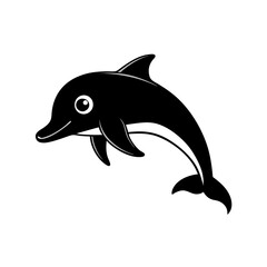 Dolphin cartoon vector silhouette