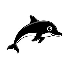 Dolphin cartoon vector silhouette