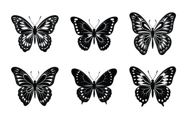 Collection of butterfly silhouettes illustration
