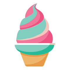 illustration of soft serve ice cream with for white background