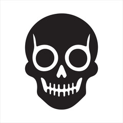 Skull icon silhouette vector illustration 