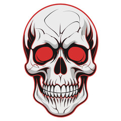 Skull skeleton vector design in different styles with solid background