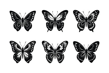 Collection of butterfly silhouettes illustration