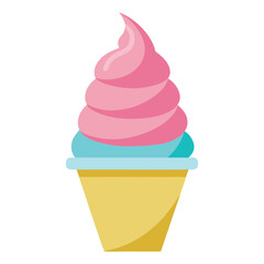 illustration of soft serve ice cream with for white background