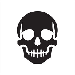 Skull icon silhouette vector illustration 