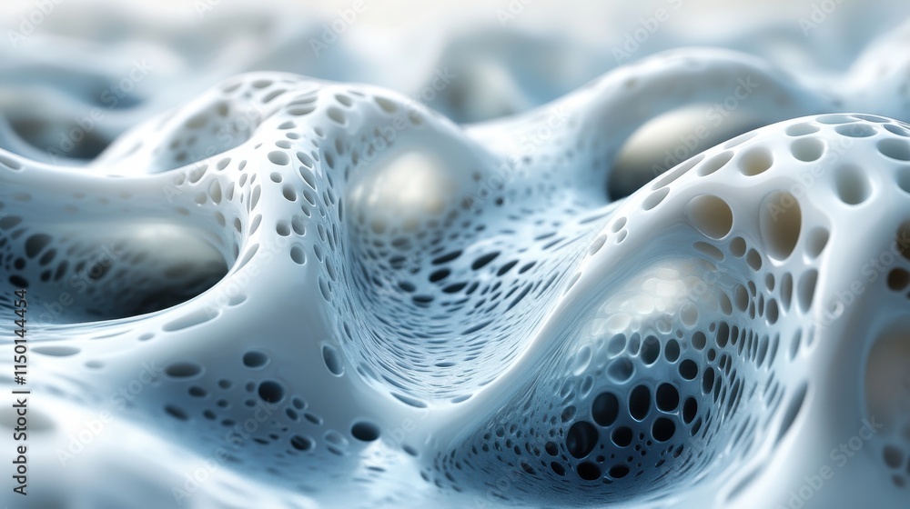 Poster abstract 3d rendering of chaotic surfac