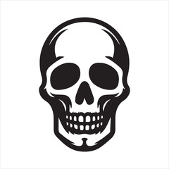 Skull icon silhouette vector illustration 