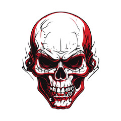 Skull skeleton vector design in different styles with solid background