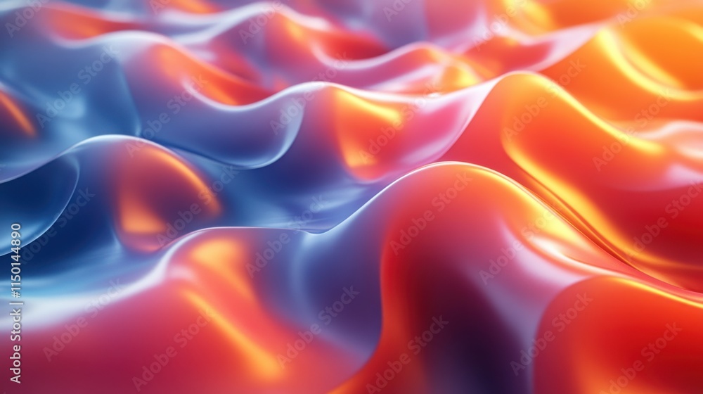 Poster abstract 3d rendering of colored surfa