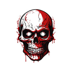 Skull skeleton vector design in different styles with solid background