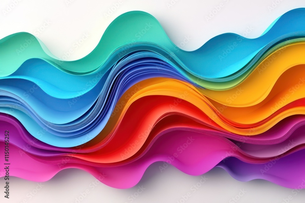 Poster vibrant abstract design with waves of color