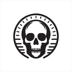 Skull icon silhouette vector illustration 