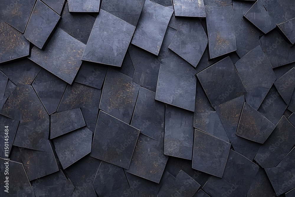 Poster dramatic monochrome geometric abstract 3d render for compelling visual design
