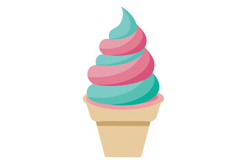 cartoon ice cream cone with vector illustration 