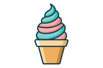 cartoon ice cream cone with vector illustration 