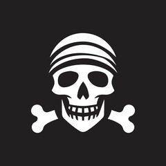 Skull icon silhouette vector illustration 