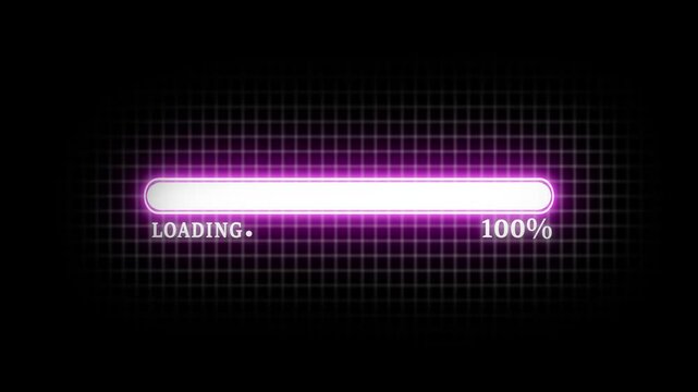 Processing bar with loading animation on a transparent alpha background. processing from 0 to 100 transfer on black background.