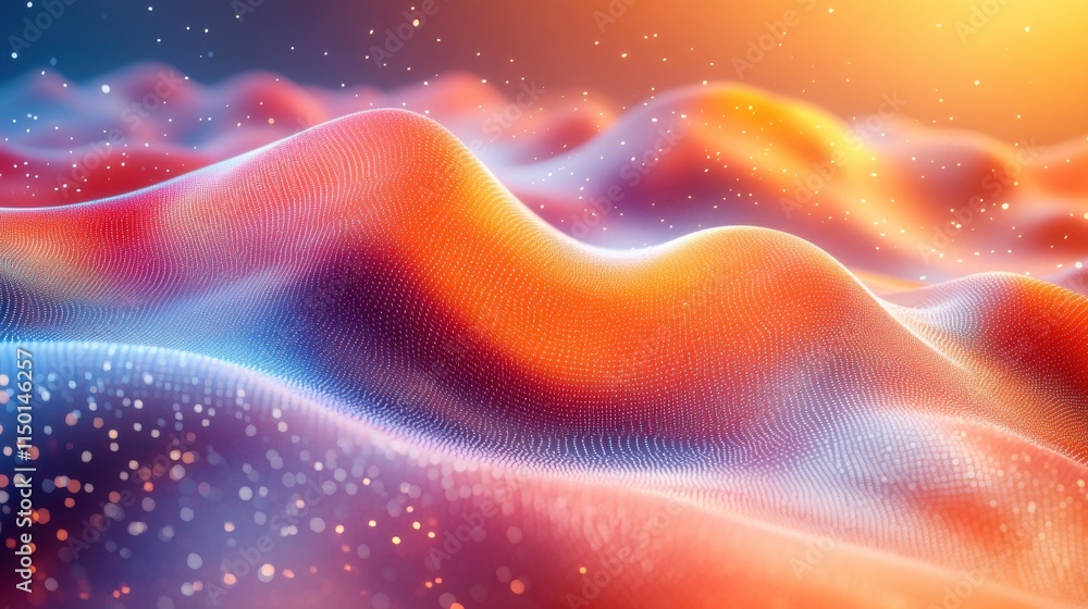 Poster abstract 3d rendering of flying shap