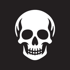 Skull icon silhouette vector illustration 