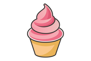 cartoon ice cream cone with vector illustration 