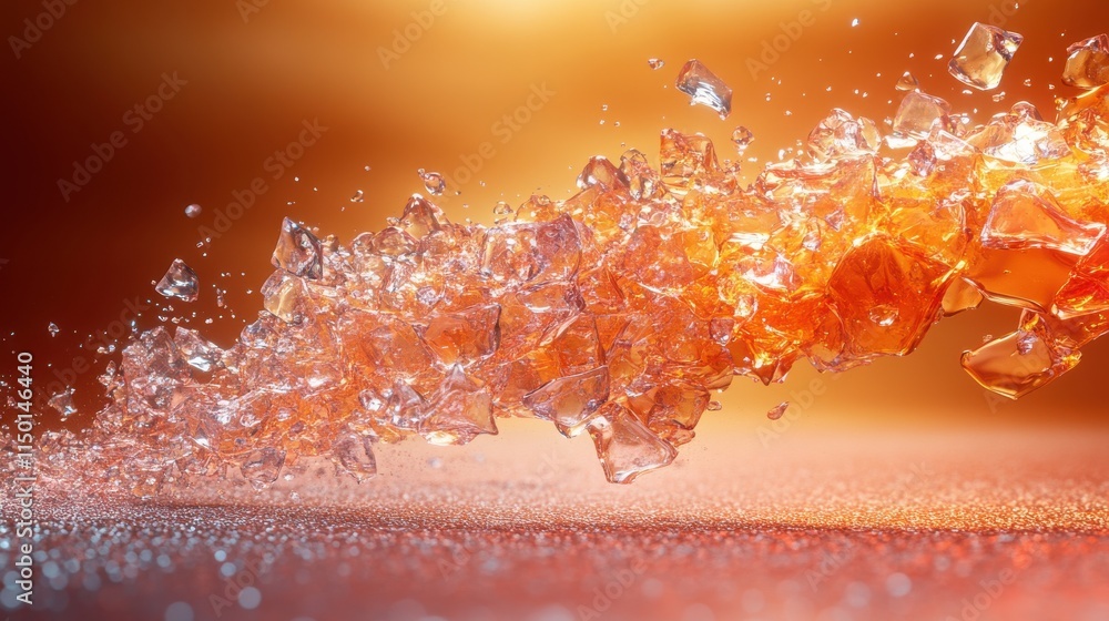 Aufkleber abstract 3d rendering of flying shap