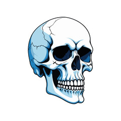Skull skeleton vector design in different styles with solid background