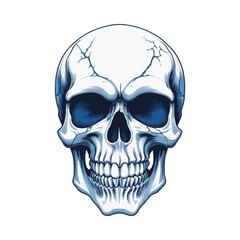 Fototapeta premium Skull skeleton vector design in different styles with solid background