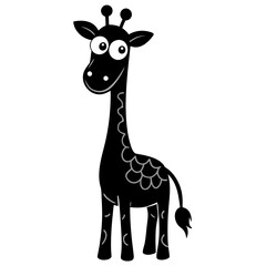 Giraffe cartoon vector silhouette