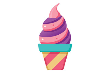 3d cone ice cream vector illustration
