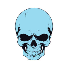 Fototapeta premium Skull skeleton vector design in different styles with solid background