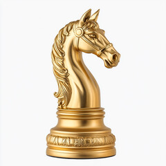 this Golden Knight chess piece includes a detailed horse's head. ai generated