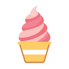 3d cone ice cream vector illustration