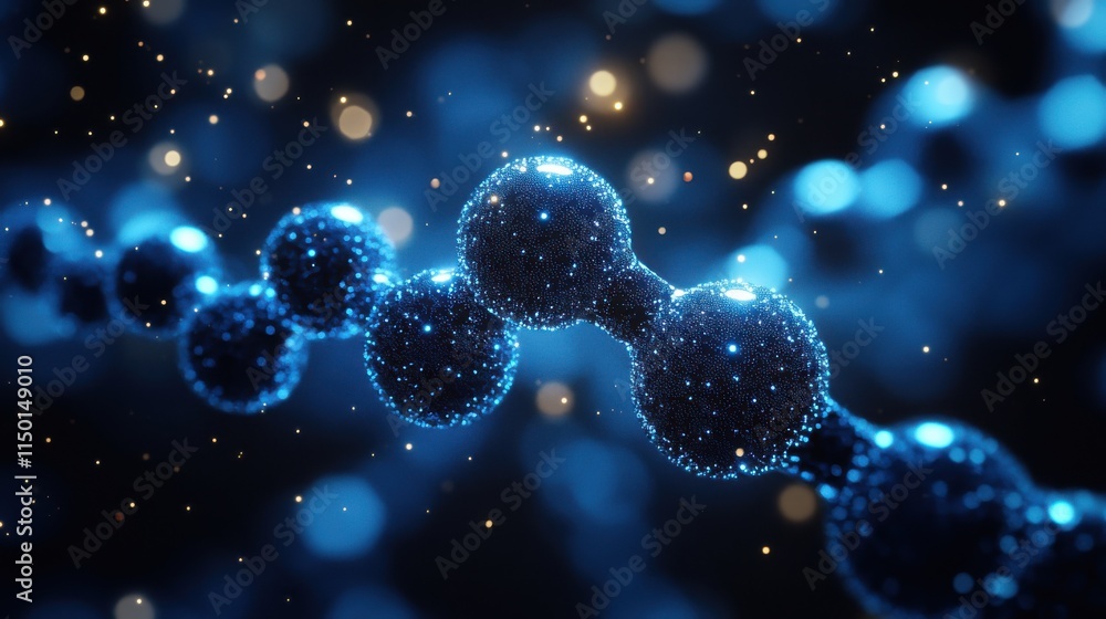 Aufkleber abstract 3d rendering of geometric particles futuristic molecular structure concept modern scientifi