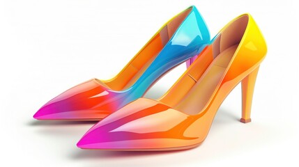 A vibrant set of fashionable shoes on white, perfect for pairing with modern outfits,