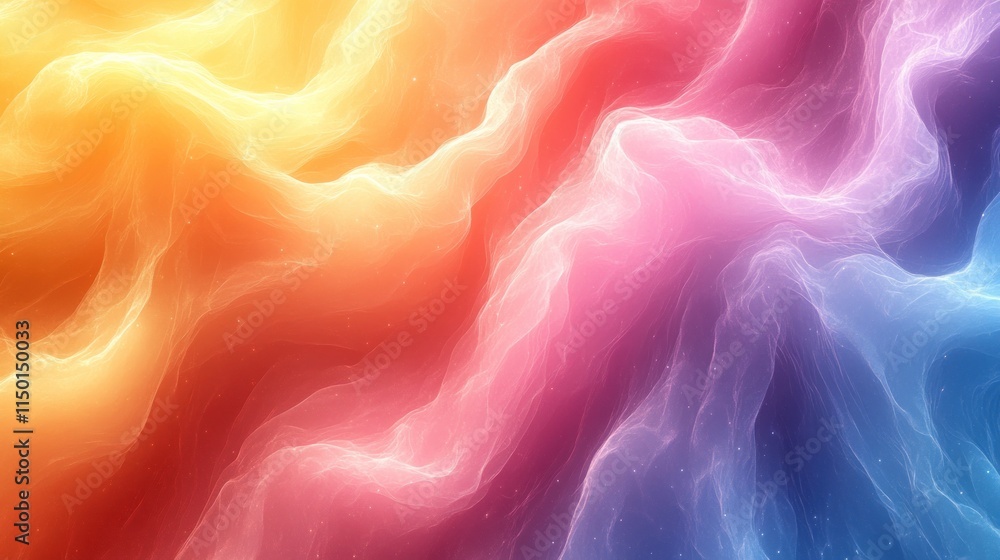 Poster abstract colorful wavy background with smooth flowing pastel gradient colors.