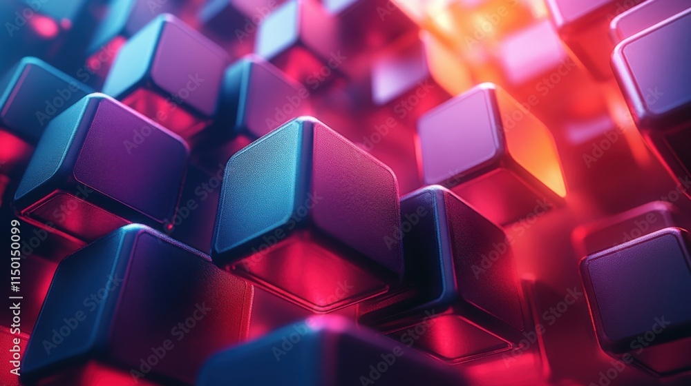 Aufkleber abstract 3d rendering of geometric shapes modern looped animation background seamless motion design 