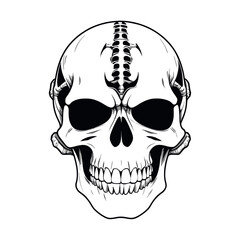 Fototapeta premium Skull skeleton vector design in different styles with solid background