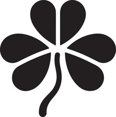 Four Leaf Clover Silhouette Illustration Lucky Charm Design