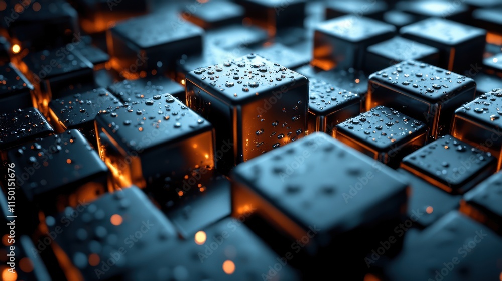 Aufkleber abstract 3d rendering of high tech metal structu