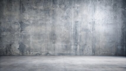 Empty Industrial Space with Weathered Concrete Wall and Floor