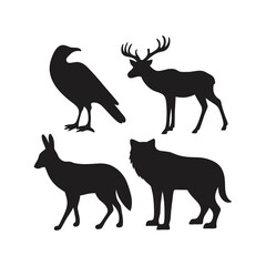 Premium Animal Silhouette Vector Pack | Wildlife and Pet Collection 
