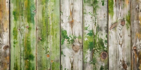 Aged Wooden Planks with Green Patina A Weathered Texture Background