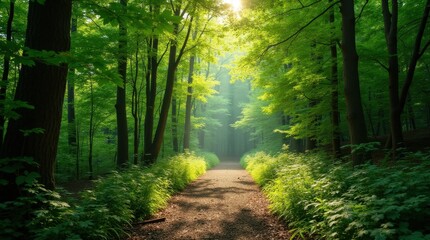 Obraz premium Sunlit Forest Path