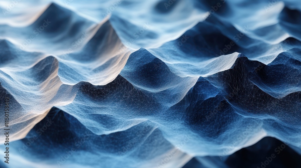 Poster abstract 3d rendering of polygonal surfa