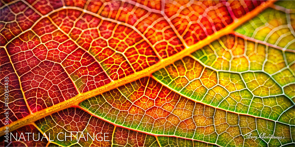 Poster leaves display a stunning array of colors, highlighting the intricate network of veins and textures 