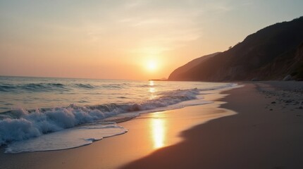 Obraz premium Serene Sunrise Beach