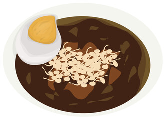 Rawon Indonesian traditional food illustration
