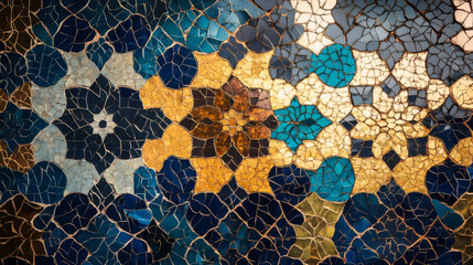 Exquisite floral mosaic tiles displaying vibrant colors and intricate craftsmanship on a wall